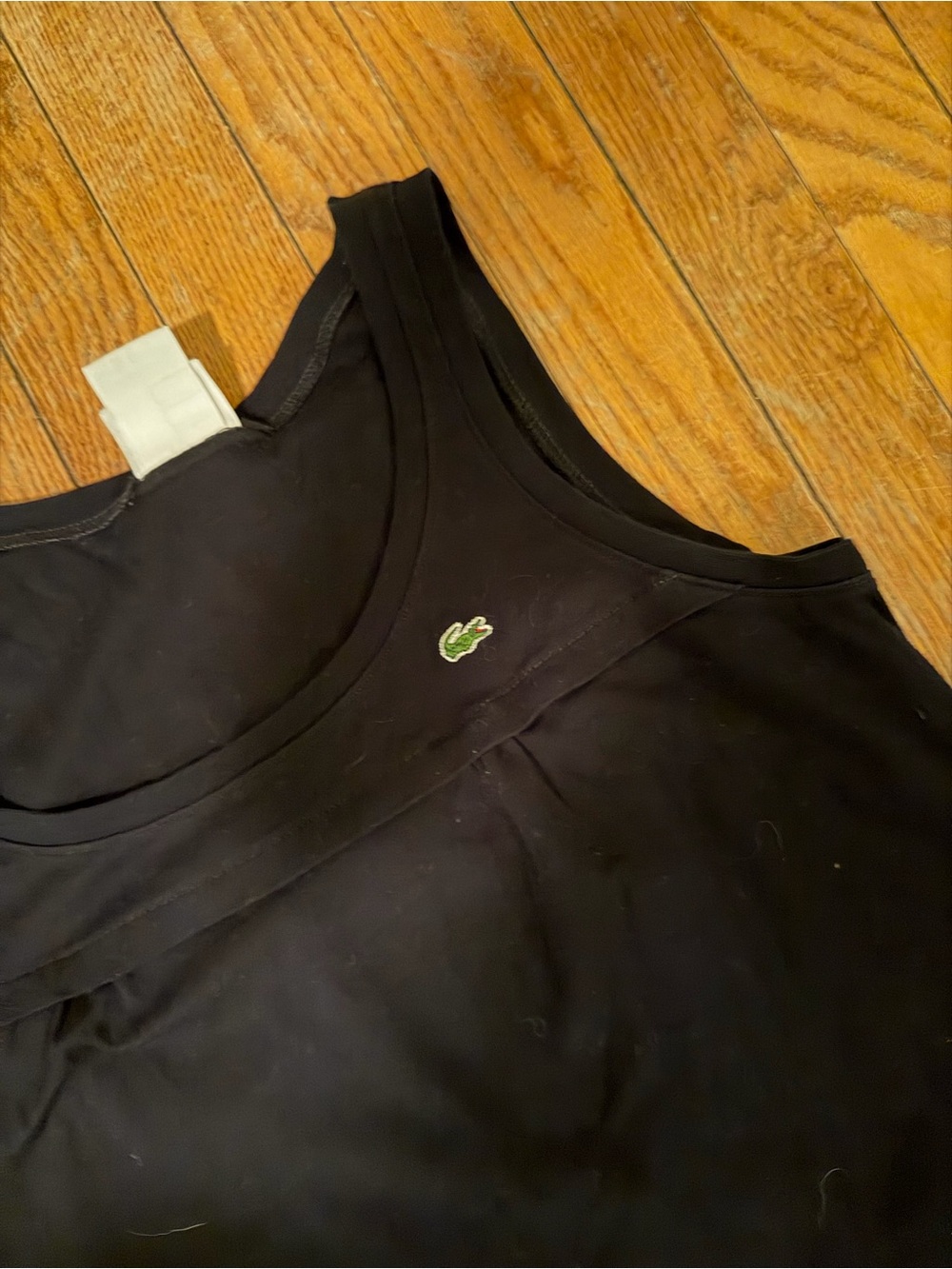 Lacoste Black Tank back cotton dress with Green Logo - Picture 4 of 4